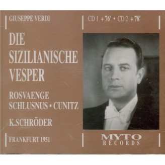 VERDI - Schroder - Les vêpres siciliennes, opéra en cinq actes (version chanté en allemand..